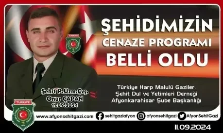 Şehidimizin Cenaze Programı Belli Oldu